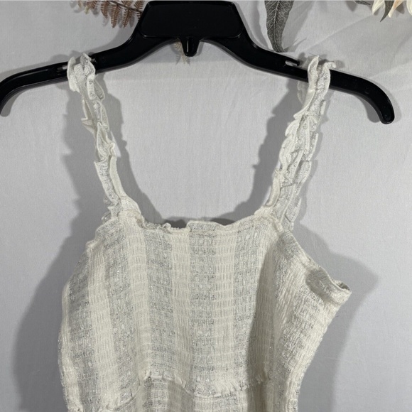 NWT‎ Isabella Rose [ Large ] Villa Smocked Cover-Up Dress in White/Silver - Picture 3 of 12